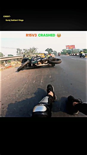 R15v3 Cras€ed 🥹 #shorts #motovlog #bikeride #r15