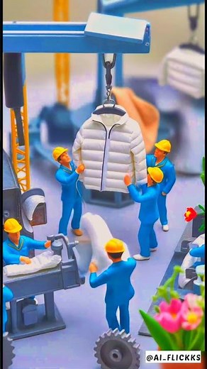 🧥 Mini Workers Making Winter Jacket | AI Art Factory | Creative Short