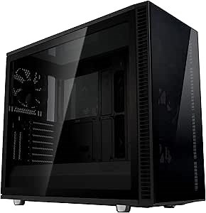 Fractal Design Define S2 Vision - Mid Tower Computer Case - High Airflow and Silent - PSU Shroud - Modular Interior - Water-Cooling Ready - USB Type C - Dark Tint Tempered Glass Side Panel - Blackout