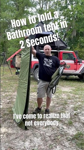 How to fold a pop-up bathroom tent in two seconds. #overlanding #camping #carcamping ￼