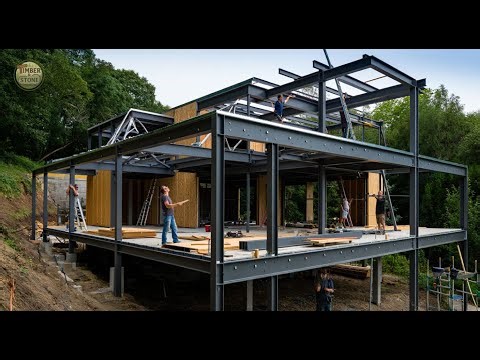 Building a Steel-Frame House on a Hillside | Full Construction Journey