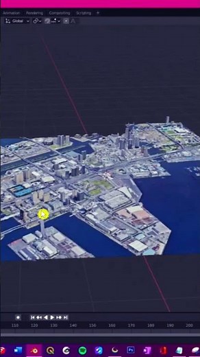 Google maps 3d model import into blender software graphics..... amazing....#googlemaps #blender #3d