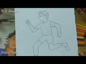 How To Draw Running Boy | Step By Step In Easy Way For Beginners | By N. S. Limaye's Art