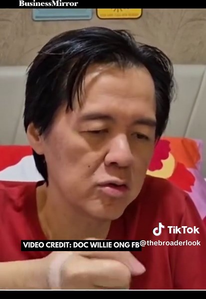 DOC WILLIE ONG BARES HE HAS RARE FORM OF SARCOMA. Health advocate and one of the most influential doctors in the country, Dr. Willie Ong, said he was recently hospitalized for extreme back pain. After tests, doctors discovered a big tumor that turned out to be a malignat sarcoma that almost killed him last month had it not for timely intervention of his doctors. Praying for your complete healing Dr. Willie Ong. #KnowMore #businessmirror #learnitontiktok #newsph #docwillieong #fyp