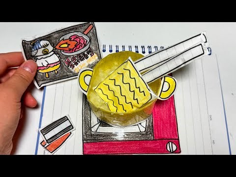 🩷Paperdiy🩷 Making Paper Squishy Fire Noodle Buldak 🔥 불닭볶음면 스퀴시 끓이기, 종이놀이 ASMR