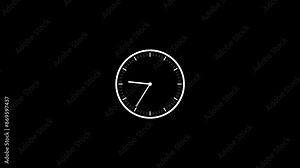 Animated of fast wall clock icon. Clock spinning, watch animation .Clock Counting Down 24 Hour Day Fast Speed icon Stock Video