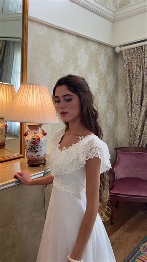 1970s prairie-style wedding dress from the Silkinly archives 🤍 @Mia🎀 #silkinly #vintageweddingdress #vintagedress