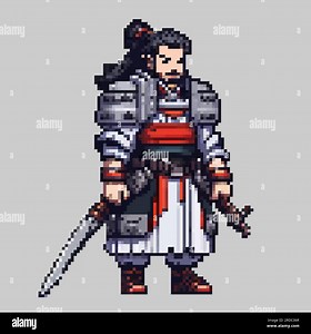 Japanese samurai warrior pixel art character for 8 bit game scenery arcade video game background Stock Vector Image & Art - Alamy