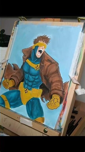 Cyclops from the X-Men acrylic painting. Who should I paint next? #cyclops #xmen #marvel
