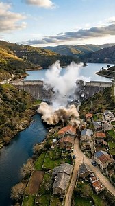 9.7K views · 10 comments | Unbelievable footage of a massive dam collapse transforming a quiet landscape into a flood zone | Viral Bee | Facebook