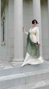 Dr. Colleen Darnell on Instagram: "Debut of an original daydress, probably of French manufacture, from just about 1805 in photography and video by @hercameraobscura and John @thewoodlawncemetery. The fine muslin and the shawls that were often paired with the solid white dresses were imported from India (the shawl I wear is nineteenth century from India). Trading connections between the Mediterranean world, Africa, and the Indian subcontinent and southeast Asia were already well established by th