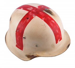 WWII German M35 Medic Winter Cammo Helmet