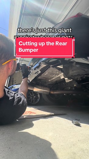 Cutting up the G37 rear bumper to reduce drag and lift. #performance #g37 #cars #mods #racecar #track