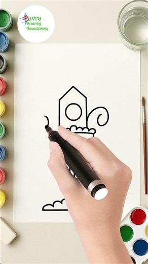 Easy Bird House Drawing | #shorts #drawing #art #birds #house #youtube #trending #tutorial #viral