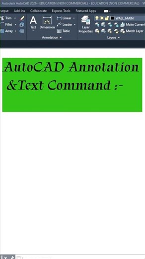 AutoCAD Annotation & Text Commands | Quick Tutorial ⚡