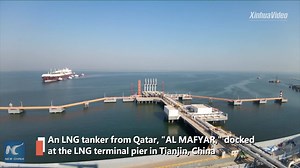 A liquefied natural gas terminal in Tianjin successfully unloaded a giant LNG carrier from Qatar, the 100th for the port this year. | China Xinhua Sci-Tech