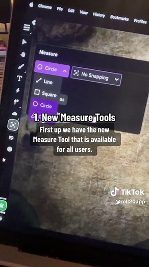 3 updates you may have missed on Roll20 this week! 📐 The new Measure Tool is available for free to all users when you opt in to the VTT redesign! Not only lines — with square, circle, and cone, you can now quickly and easily check many common spells and area effects. 👀 We added a notification when a Journal Entry is shown to one or more players using the