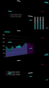 Dynamic Blue and Purple Finance Data Graph Animation.