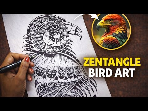 Turned an Eagle into Zentangle Art | Step-by-Step Drawing