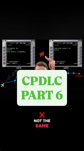 A UM79 CPDLC uplink is probably one ot the most “confusing” CPDLC messages pilots can receive. It’s important to understand what the air traffic controller has actually cleared you to do. Don’t just assume that you’re cleared direct a fix because that’s the only fix named on page 1. #airtrafficcontrol #avgeek #pilotsofinstagram | Prophatcat