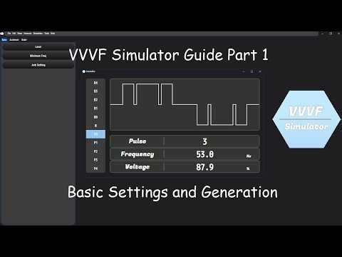 VVVF Simulator Guide Part 1, Basic Settings and Generation
