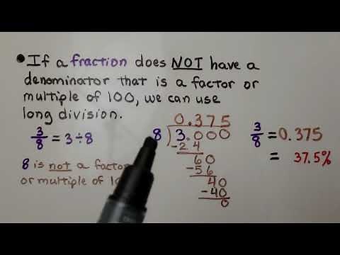 6th Grade Math 8.2c, Writing Fractions as Decimals and Percents