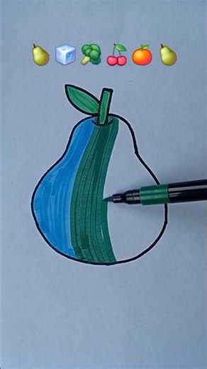 Satisfying Pear Coloring 🍐✨ #shorts