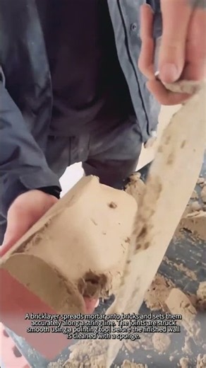 Bricklaying Process and Mortar Joint Finishing #worker #process #masonry #construction #bricklaying
