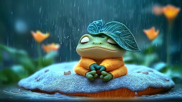 Frogs in the Rain – A Gentle Pond Lullaby 16 Minutes Sleep Music for Kids