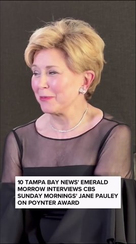 10 Tampa Bay News' Emerald Morrow interviews CBS Sunday Mornings' Jane Pauley on Poynter Award