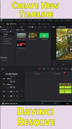 Create a New Timeline | Davinci Resolve | Davinci for Beginners #davinci #davinciresolve #tutorial