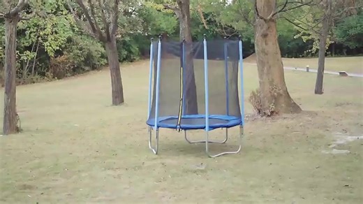 Recreational Outdoor Trampoline 14ft with Ladder Safety Net and Basketball Hoop