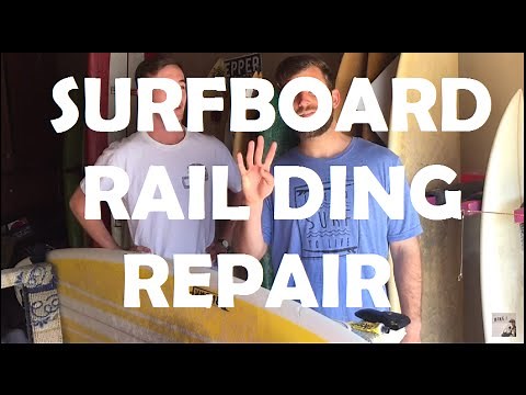 Surfboard Rail ding Repair with Grizzly // Surfboard repair Tutorial