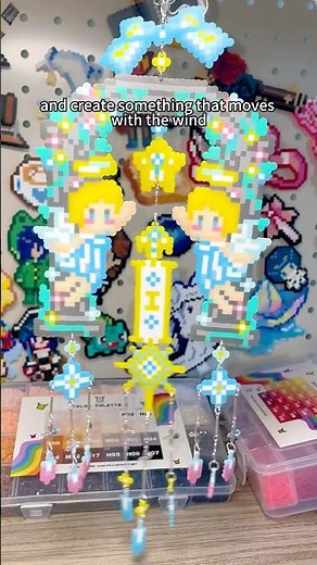 Angel Wind Chime Made from Pixie Beads | Handmade Bead Art That Moves with the Wind #fusebeads #diy