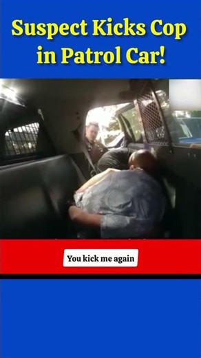 He kicks cop in patrol car! #shorts