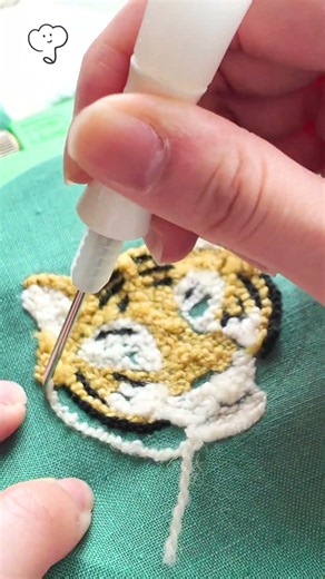 【パンチニードル】🐅虎🐯 #パンチニードル#フリーステッチングニードル#handmade#satisfying