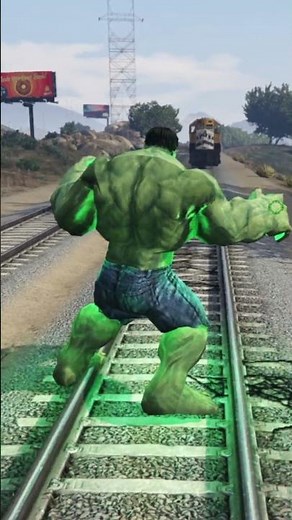 تحديات gta v نجرب نوقف القطار ب شخصية هالك 🔥