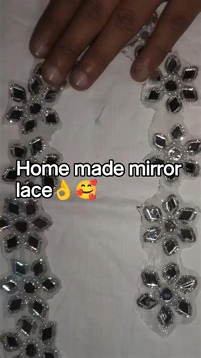 Diy mirror lace making #mirrorlace​ #mirrorembroidery​#mirrorwork​ #diymirrorlace​ #designerlace​
