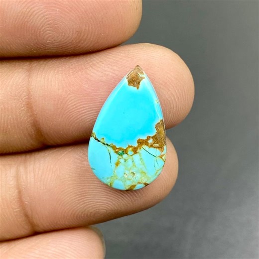 100% Natural Number Eight Turquoise Cabochon, Nevada Number 8 Turquoise Cabochon, Pear Shape Gemstone, 20x12x5mm, 7.5ct - Etsy