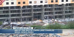 Inn at the Isle of Capri Lake Charles being demolished