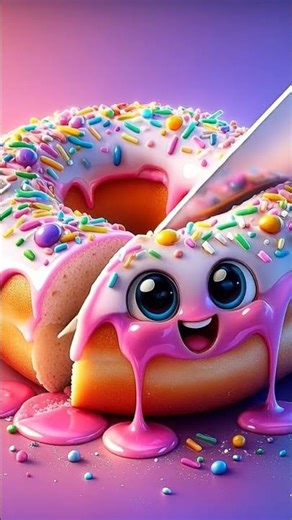 Kawaii Donut Cutting ASMR 🍩 #asmr #ai #cake 💕 | Super Satisfying Frosting & Sprinkles Sounds