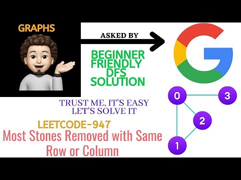 Most Stones Removed with Same Row or Column | Leetcode 947 | Made Easy | codestorywithMIK