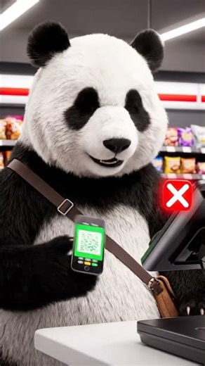 Panda’s Payment Fail: Using the Wrong QR Code! | Funny AI Clip | Nebula Shots