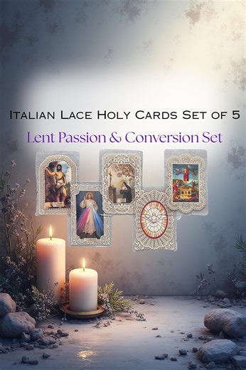 Italian Lace Holy Cards Set of 5 | Lent Passion & Conversion Devotion | Divine Mercy   Saints | Catholic Prayer Gift - Etsy
