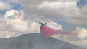 4.5K views · 90 reactions | CALFIRE Air Tanker dropping retardant on #GILMANFire | CAL FIRE/Riverside County Fire Department | Facebook