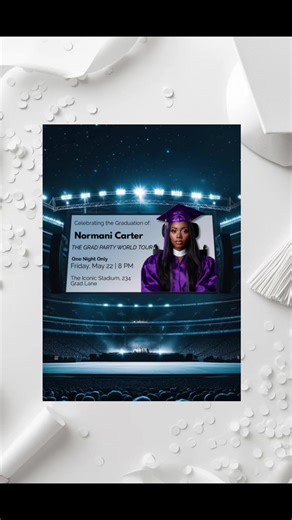 Make your graduation feel like a world tour announcement #graduation #graduationinvites #classof2026 #invitationdesign #canvadesign