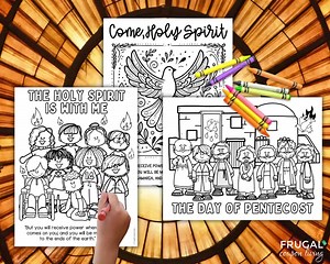 Pentecost Coloring Page & Handprint Art for Kids, Pentecost Craft for Kids, Coloring Pentecost Activity Set, Holy Spirit, Acts 1:8, Acts 2 - Etsy