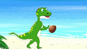 Dinosaur Cartoon Netball Game Fun