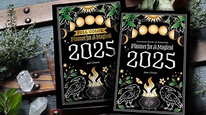 Check out this "behind the scenes" making-of the Planner for a Magical 2025 with me, author and illustrator Amy Cesari. From choosing a theme to getting initial sketches and ideas... the messy middle, the freakout, and the final process to get it all published xoxo Planner for a Magical 2025 will be available in black & white and full-color versions on October 15, 2024. | Coloring Book of Shadows