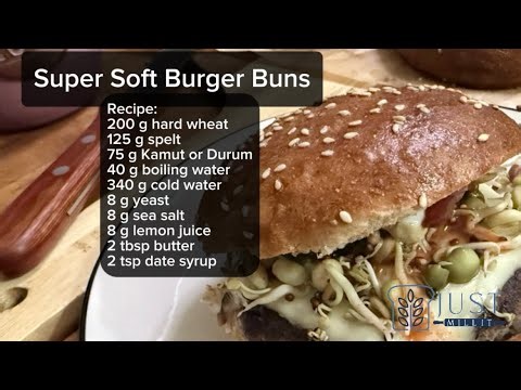 Pillow soft burger buns without the additives - fresh milled!